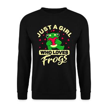 Juste une fille qui aime les grenouilles pour les amateurs de grenouilles - Sweat-shirt Unisexe - noir - Devant - Alina (178cm) & Michal (187cm)
