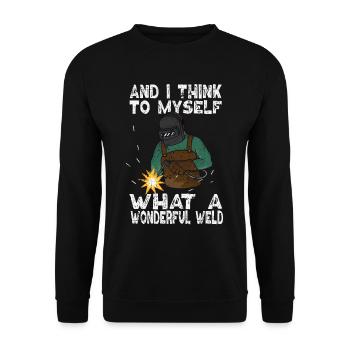Wonderful Weld Welder ton weld Welding - Unisex Sweatshirt - black - Front - Alina (178cm) & Michal (187cm)