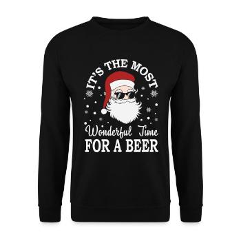Its The Most Wonderful Time For A Beer - Unisex Pullover - Schwarz - Vorne - Alina (178cm) & Michal (187cm)