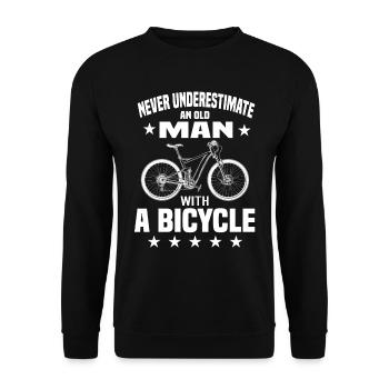 Vélo de vieil homme - Sweat-shirt Unisexe - noir - Devant - Alina (178cm) & Michal (187cm)