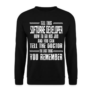 Computer Software Developer Code Programming - Unisex Sweatshirt - black - Front - Alina (178cm) & Michal (187cm)