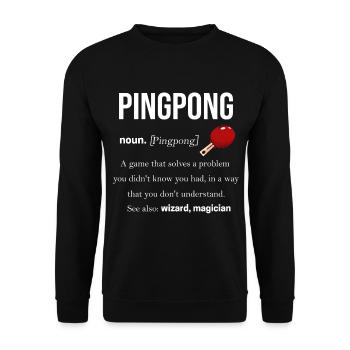 Ping-pong, tennis de table, tennis de table - Sweat-shirt Unisexe - noir - Devant - Alina (178cm) & Michal (187cm)