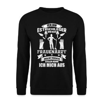 Estrichleger Handwerker Beruf Arbeit Geschenkidee - Unisex Pullover - Schwarz - Vorne - Alina (178cm) & Michal (187cm)