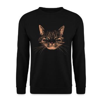 Juger le chat aux yeux verts - Sweat-shirt Unisexe - noir - Devant - Alina (178cm) & Michal (187cm)