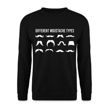 Schnurrbart Schnauzer Oberlippenbart - Unisex Pullover - Schwarz - Vorne - Alina (178cm) & Michal (187cm)