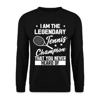 Tennis Tennis Court Wimbledon Gift Club - Sweat-shirt Unisexe - noir - Devant - Alina (178cm) & Michal (187cm)