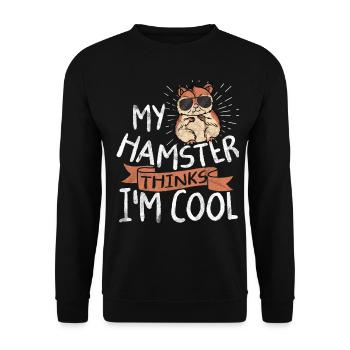 hamster - Unisex Sweatshirt - black - Front - Alina (178cm) & Michal (187cm)