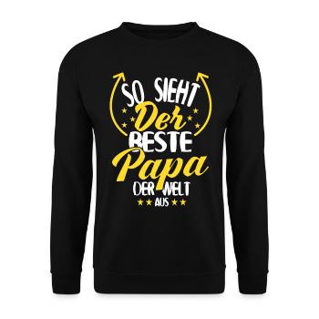 Bester Papa der Welt - Unisex Pullover - Schwarz - Vorne - Alina (178cm) & Michal (187cm)