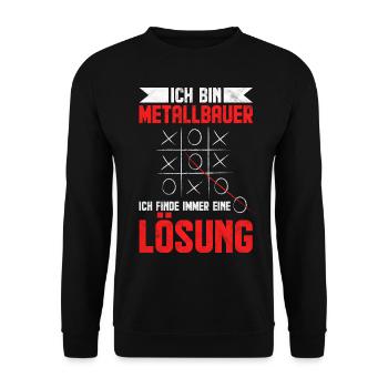 Metallbauer Metaller Metallbau Handwerker Geschenk - Unisex Pullover - Schwarz - Vorne - Alina (178cm) & Michal (187cm)