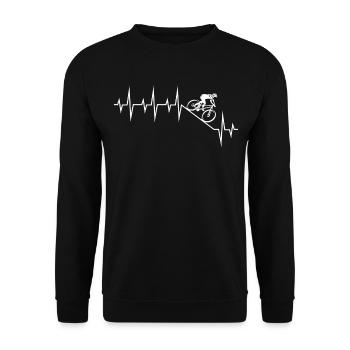 Downhill MTB - Unisex Sweatshirt - black - Front - Alina (178cm) & Michal (187cm)