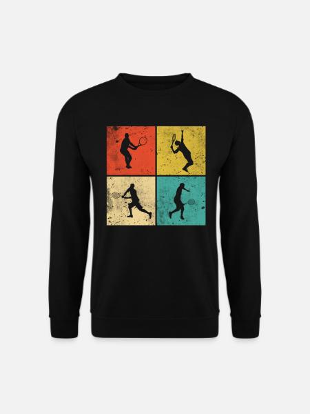 Tennis Tennisspieler Retro Geschenk - Unisex Pullover - Schwarz