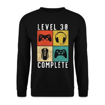 30th birthday level Complete Gaming - Unisex Sweatshirt - black - Front - Alina (178cm) & Michal (187cm)