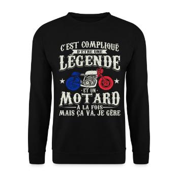 Motard Francais Cadeau - Sweat-shirt Unisexe - noir - Devant - Alina (178cm) & Michal (187cm)