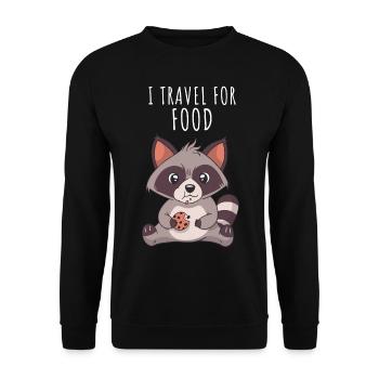 Raccoon Food Lover Food Traveler I Travel - Unisex Sweatshirt - black - Front - Alina (178cm) & Michal (187cm)