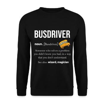 Bus - Unisex Pullover - Schwarz - Vorne - Alina (178cm) & Michal (187cm)