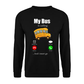 Busfahrer Omnibus Schulbus Öpnv Autobus Geschenk - Unisex Pullover - Schwarz - Vorne - Alina (178cm) & Michal (187cm)