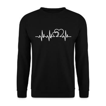 Heartbeat Heartbeat - Saint Valentin - Sweat-shirt Unisexe - noir - Devant - Alina (178cm) & Michal (187cm)