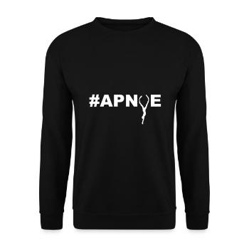 Hashtag Apnoe mit Apnoetaucher Apnoe Taucher - Unisex Pullover - Schwarz - Vorne - Alina (178cm) & Michal (187cm)
