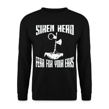 Gamer Gaming Sirenhead Siren Fear Ears - Unisex Pullover - Schwarz - Vorne - Alina (178cm) & Michal (187cm)