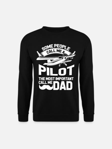 Pilot plane dad dad - Unisex Sweatshirt - black