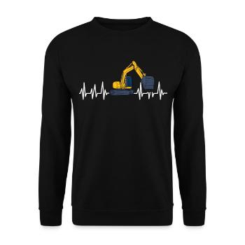 Excavator construction machinery excavator construction site wheel loader - Unisex Sweatshirt - black - Front - Alina (178cm) & Michal (187cm)
