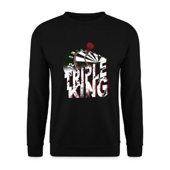 Dartscheibe mit Dartpfeilen Triple King - Unisex Pullover - Schwarz - Vorne - Alina (178cm) & Michal (187cm)
