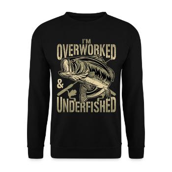 Funny angler & fisherman gift - Unisex Sweatshirt - black - Front - Alina (178cm) & Michal (187cm)