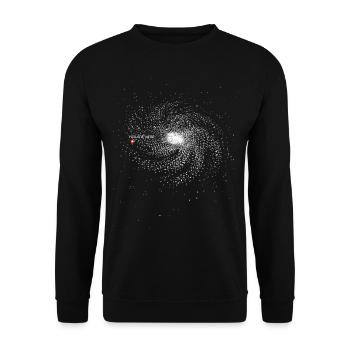 You are here Galaxie Spirale - Unisex Pullover - Schwarz - Vorne - Alina (178cm) & Michal (187cm)