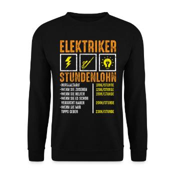 Beruf | Elektriker - Unisex Pullover - Schwarz - Vorne - Alina (178cm) & Michal (187cm)