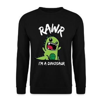 Rawr je suis un dinosaure mignon dinosaure pour les enfants - Sweat-shirt Unisexe - noir - Devant - Alina (178cm) & Michal (187cm)