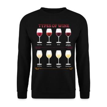 Wine white wine types of wine red wine winemaker gift - Unisex Sweatshirt - black - Front - Alina (178cm) & Michal (187cm)