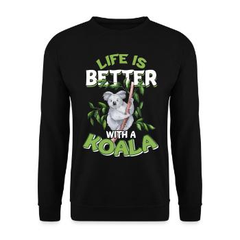 Koala bear - Unisex Sweatshirt - black - Front - Alina (178cm) & Michal (187cm)