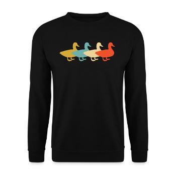 Canards canard rétro vintage - Sweat-shirt Unisexe - noir - Devant - Alina (178cm) & Michal (187cm)