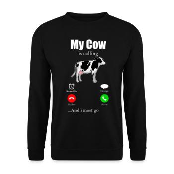 Cow moo beef milk farmer farm animal pasture - Unisex Sweatshirt - black - Front - Alina (178cm) & Michal (187cm)