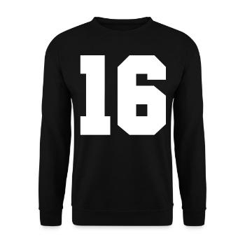 Number 16 - Unisex Sweatshirt - black - Front - Alina (178cm) & Michal (187cm)