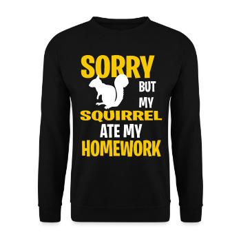 Funny Squirrel Present Idea - Unisex Sweatshirt - black - Front - Alina (178cm) & Michal (187cm)