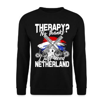 Netherlands Oranje Amsterdam Dutch flag Holland - Unisex Sweatshirt - black - Front - Alina (178cm) & Michal (187cm)