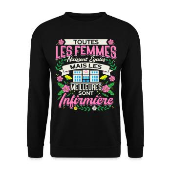 Infirmière Scolaire Humour Cadeaux - Sweat-shirt Unisexe - noir - Devant - Alina (178cm) & Michal (187cm)