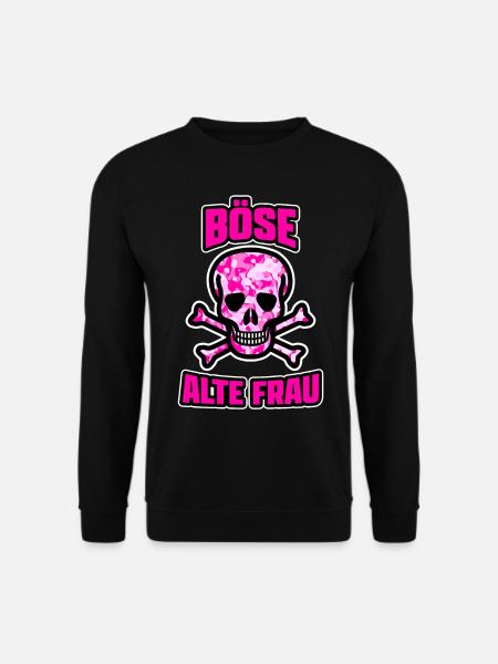 Böse alte Frau Böser Totenkopf Oma Zicke - Unisex Pullover - Schwarz