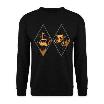 Mountainbike MTB Diamant Trail Downhill - Unisex Pullover - Schwarz - Vorne - Alina (178cm) & Michal (187cm)