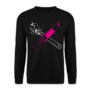 Car Lover Women Mechanic Lipstick - Unisex Sweatshirt - black - Front - Alina (178cm) & Michal (187cm)