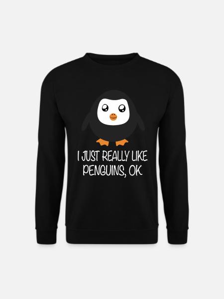 Pinguin - I Just Really Like Penguins Ok - Unisex sweater - sort