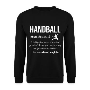 Handball - Unisex Pullover - Schwarz - Vorne - Alina (178cm) & Michal (187cm)