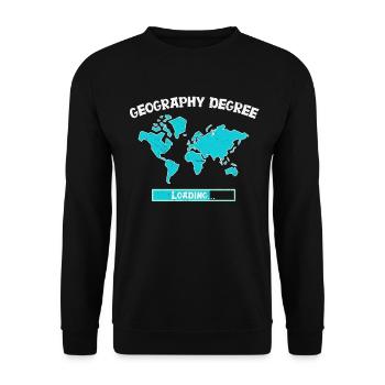 Geografie Degree Loading Geografielehrer Lehrer - Unisex Pullover - Schwarz - Vorne - Alina (178cm) & Michal (187cm)