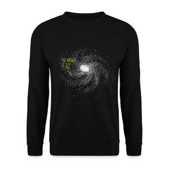 The Answer is 42 Space Galaxy - Unisex Sweatshirt - black - Front - Alina (178cm) & Michal (187cm)