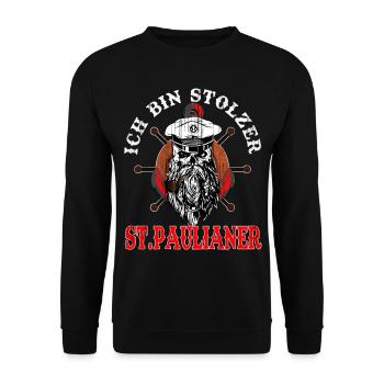 St.Paulianer Hamburg Totenkopf Matrose St. Pauli - Unisex Pullover - Schwarz - Vorne - Alina (178cm) & Michal (187cm)