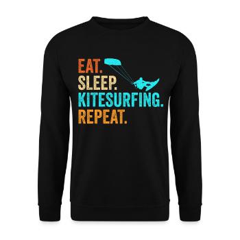 Kitesurfen Surfer Kite Geschenk - Unisex Pullover - Schwarz - Vorne - Alina (178cm) & Michal (187cm)