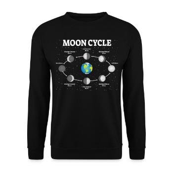 Moon Phases Moon Phases Moon Full Moon Astronomy - Unisex Sweatshirt - black - Front - Alina (178cm) & Michal (187cm)