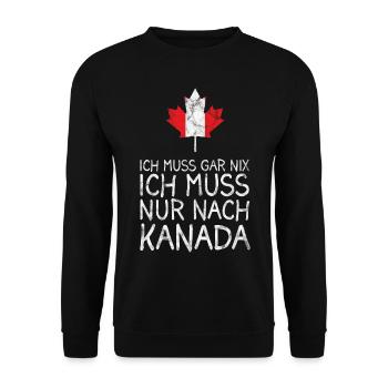 Lustiges Kanada Sprüche Geschenk - Unisex Pullover - Schwarz - Vorne - Alina (178cm) & Michal (187cm)