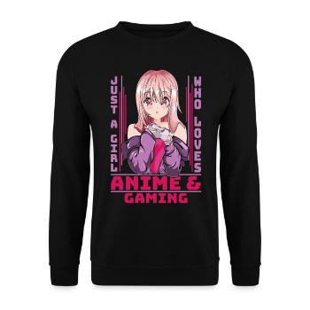 Manga Anime Gift -Anime & Video Gaming Girls - Unisex Sweatshirt - black - Front - Alina (178cm) & Michal (187cm)